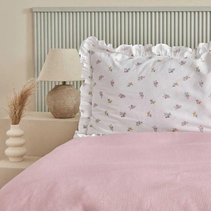 Karaca Home Lidya 100% Baumwolle Doppelbettdecken-Set - Puder