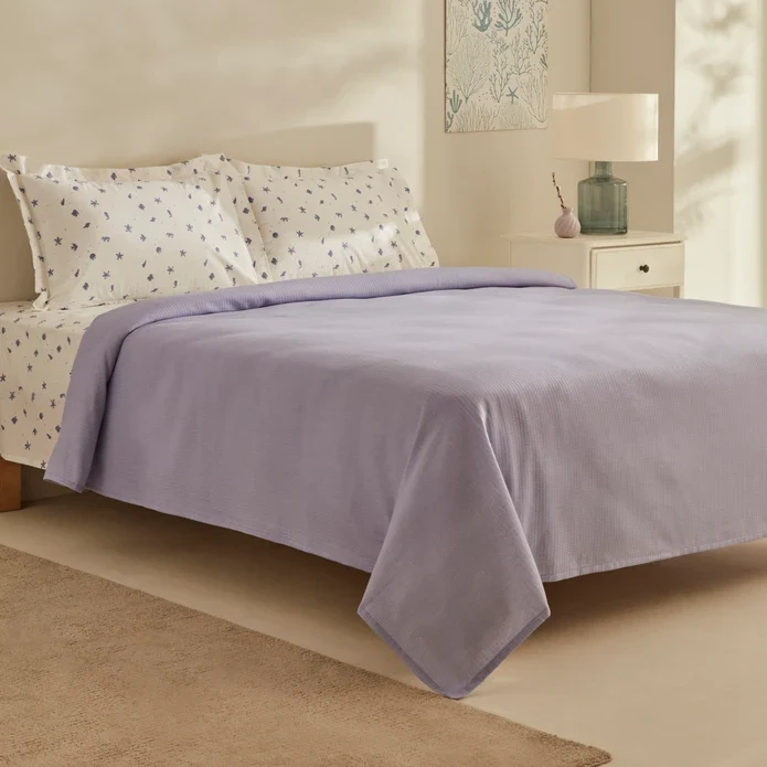 Karaca Home Joy Coastal 100% Baumwolle Doppelbettdecken-Set - Lila