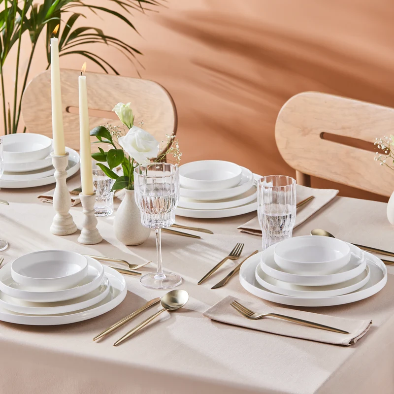 Karaca Streamline New Saturn Weiß 24-teiliges Tafelservice, 6 Personen