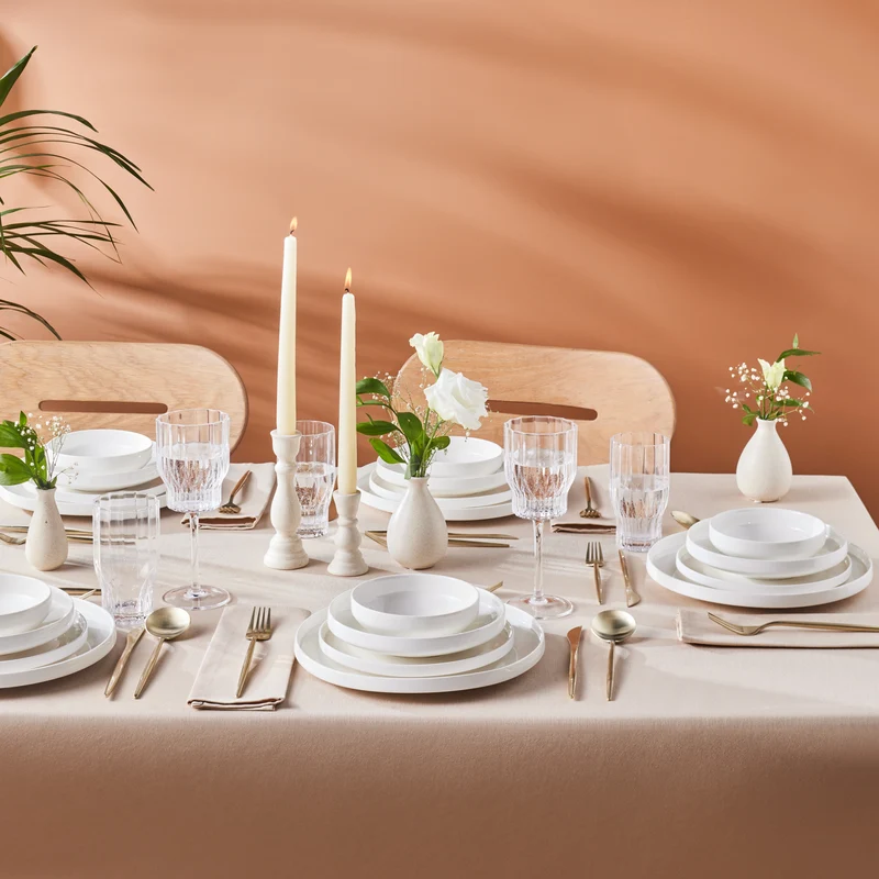 Karaca Streamline New Saturn Weiß 24-teiliges Tafelservice, 6 Personen