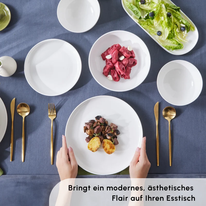Karaca Streamline Favaro 53-Teiliges 12-Personen Geschirrset Weiß