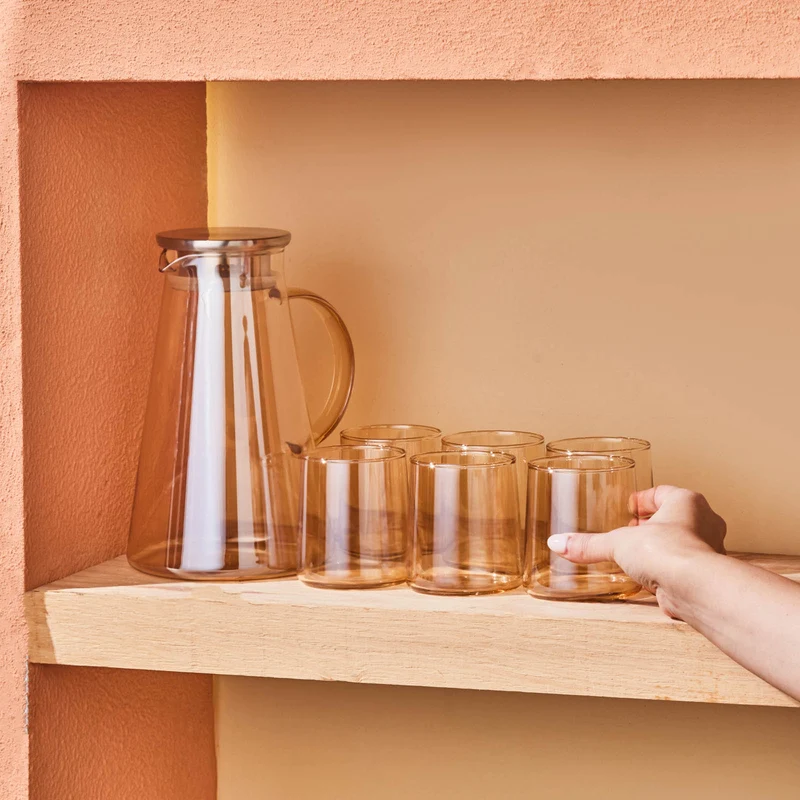 Karaca Serene 7-teiliges Gläser Set, Amber
