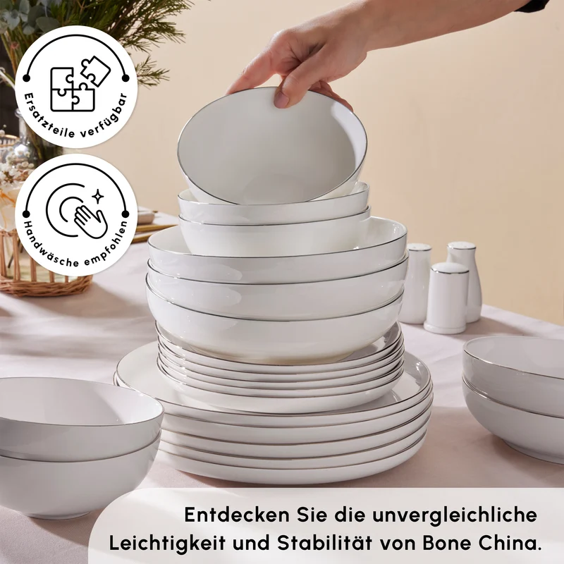 Karaca Streamline Favaro 53-Teiliges 12-Personen Geschirrset Platin