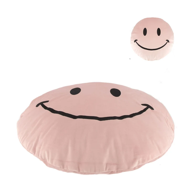 Kissen rund Smiley Polyester 58x58x8cm Rosa