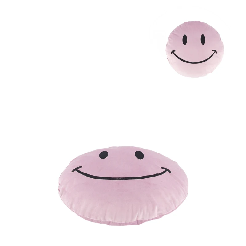 Kissen rund Smiley Polyester 38x38x6cm Flieder