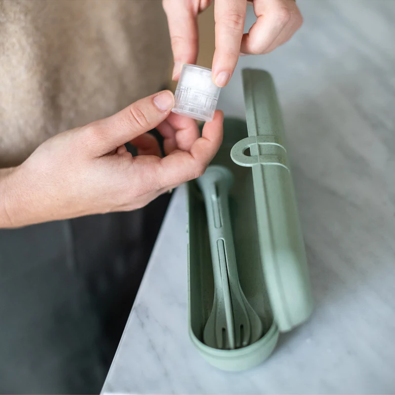 Besteck Etui m. Besteck KLIKK POCKET READY 4-teilig