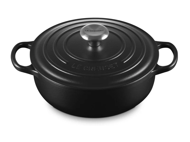 Le Creuset Sauteuse Signature rund schwarz matt 24cm