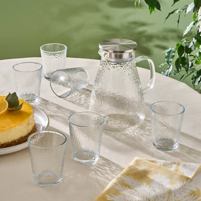 Karaca Luminous 7 Teiliges Glas Set Transparent
