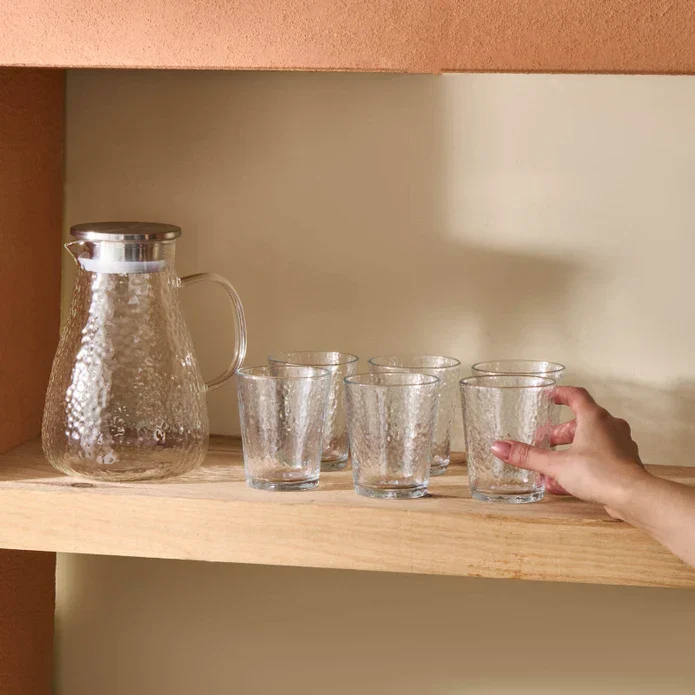 Karaca Luminous 7 Teiliges Glas Set Transparent