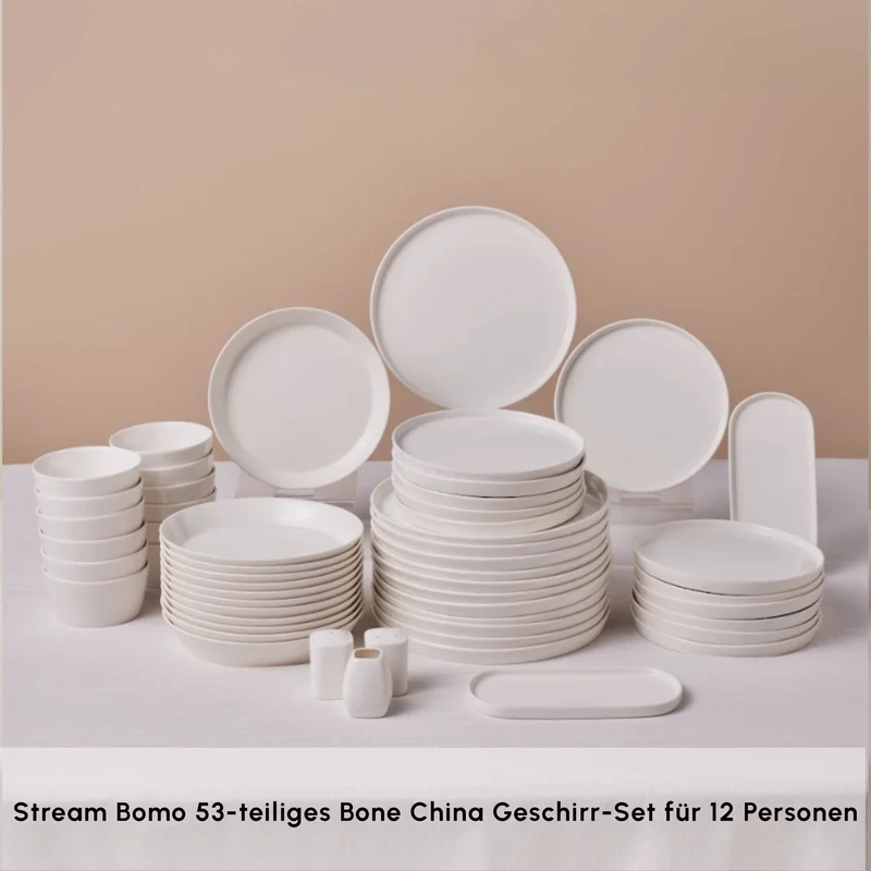 Karaca Stream Bone Bomo 53 Teiliges 12 Personen Geschirrset
