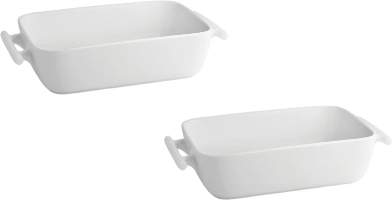 BonBistro Yong Squito Auflaufformen – 19 x 12 x 6 cm / 720 ml – Weiß – 2 Stück