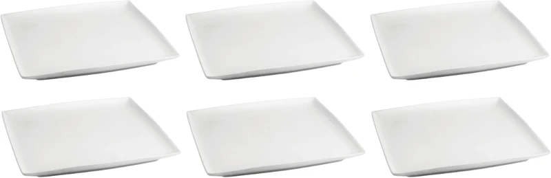 BonBistro Yong Squito Speiseteller, 26 x 26 cm, Weiß, 6 Stück