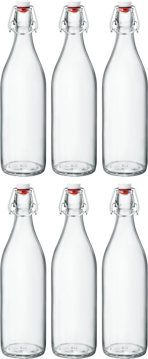 Bormioli Rocco Bügelflaschen Giara - Transparent - 1 Liter - 6 Stück