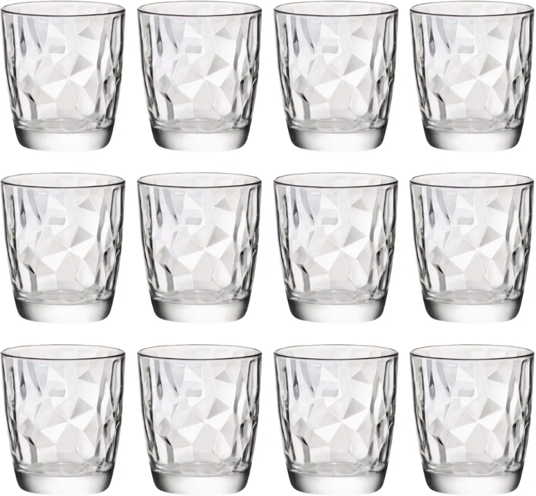 Bormioli Rocco Glas-Set - Wassergläser - Transparent - Diamant - 300 ml - 12-teilig