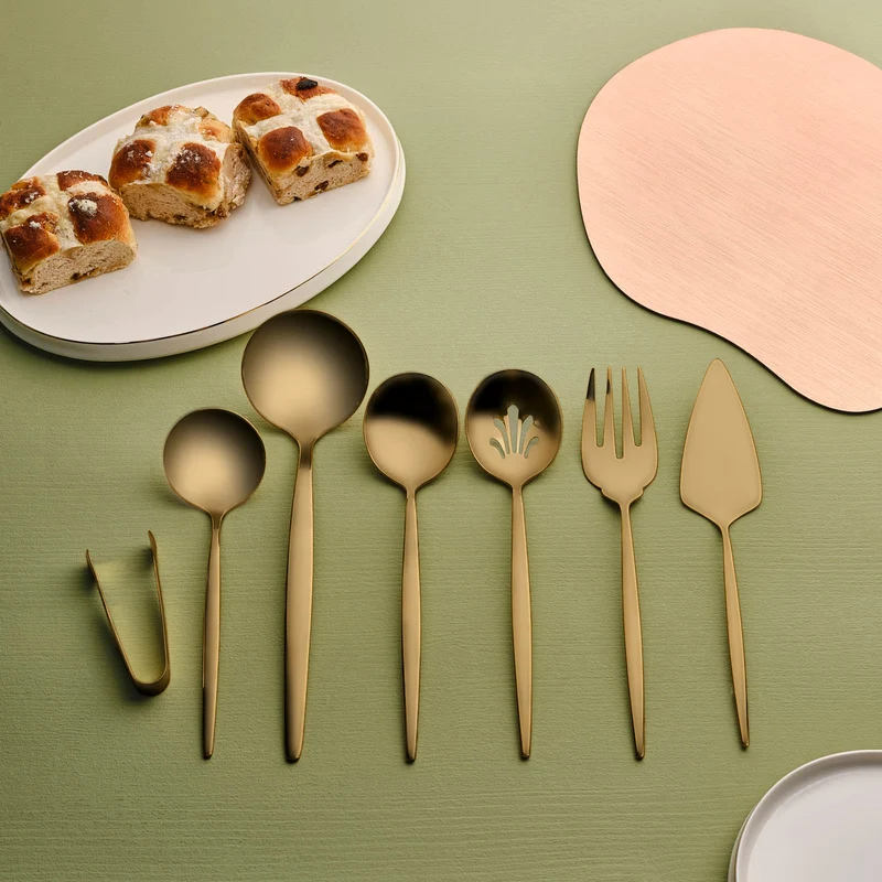Karaca Orion Matte Gold 7-Teiliges Servierset