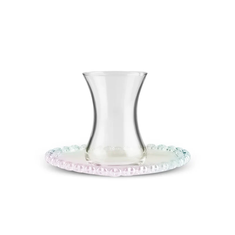 Karaca Rory 12-teiliges Glas Türkisches Teeset für 6 Personen, 14 cm