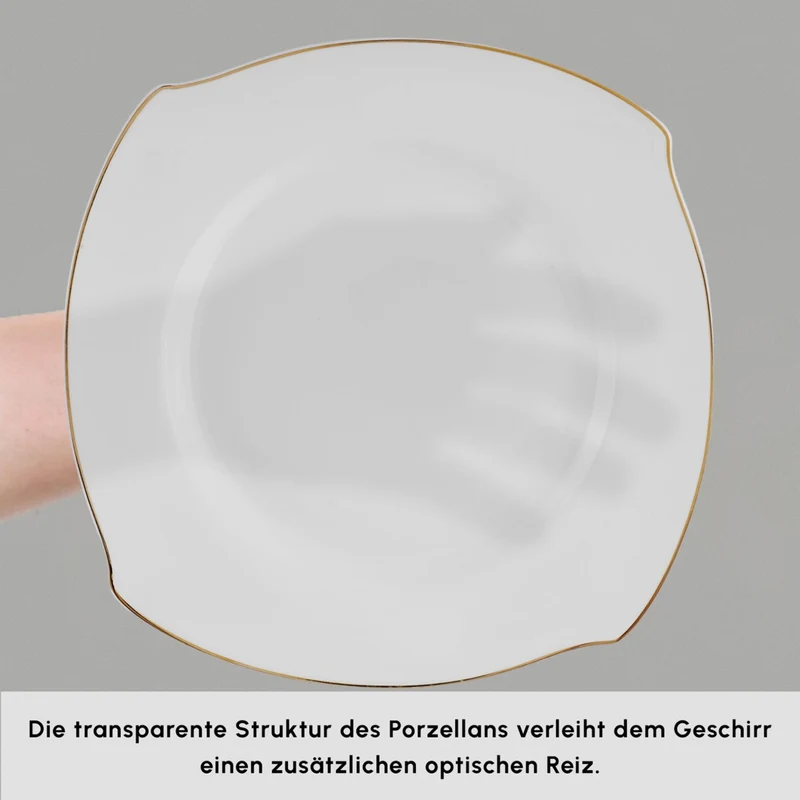 Wave 53-Teiliges Geschirrset für 12-Personen in Gold