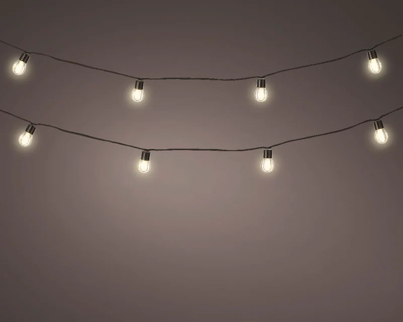 LED-Deko-Lichterkette für den Außenbereich schwarz/warmweiß L.570cm