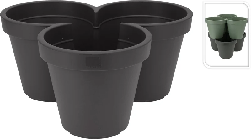 BLUMENTOPF E&K STAPELBAR, Ø 44XH20CM, ANTHRAZIT