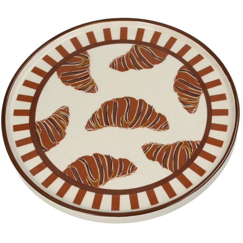 Teller Croissant Steingut Braun 25.5x25.5x1.5cm