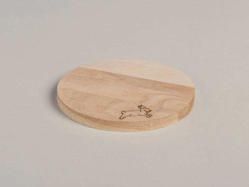 Eulenschnitt Untersetzer aus Eiche Kaninchen 11,2cm