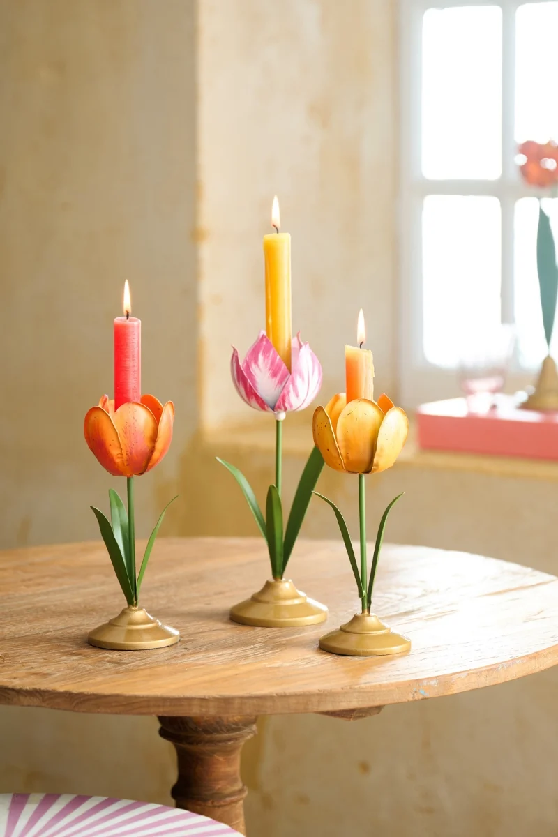 PIP STUDIO Metal Tulip Kerzenhalter orange 21cm