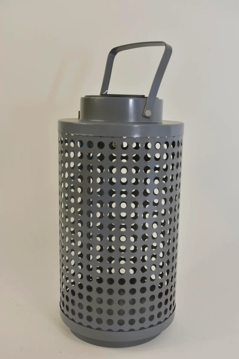 SOLARLATERNE METALL WEISS D14XH28CM