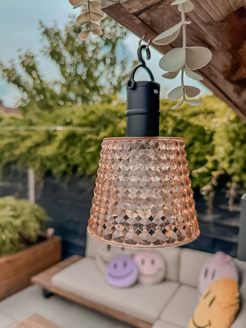 SOLAR-HÄNGELEUCHTE AMBER 12,5X12,5X16CM 1LED WARMWEISS