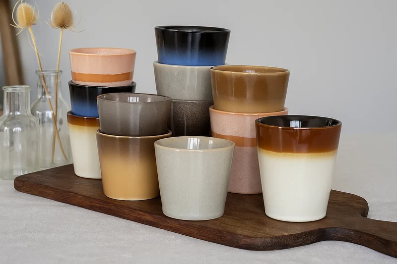 Studio Tavola Kaffeeset – Kaffeetassen & Cappuccino-Tassen – Erdfarben – 12-teilig