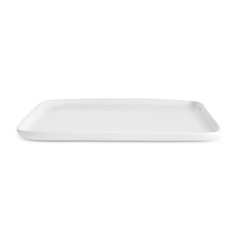Karaca Epsilon Quadratischer Dessert-/Beilagenteller aus Porzellan, 22 cm, Weiß