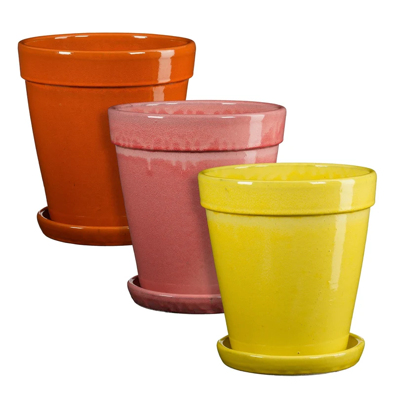 Madrid Topf gelb orange rosa 3-fach sortiert - H33xT30cm
