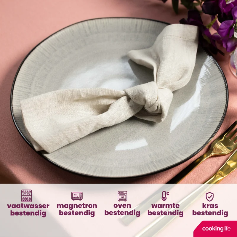 Cookinglife Speiseteller Nola Warm Grey ø 27 cm - 6 Stück