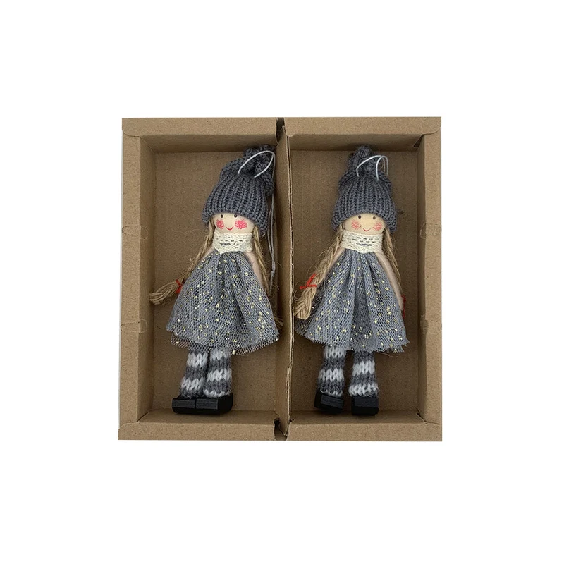 Hänger Mädchen in Box 2er Set 13x3x13cm Grau