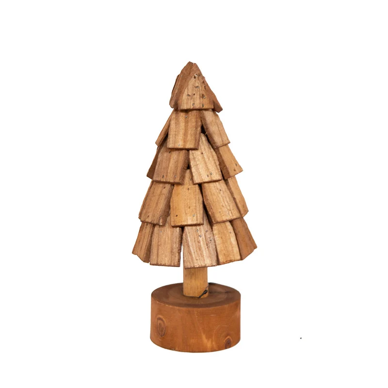 Deco Baum Flatrock Holz D16 H41cm Hellbraun
