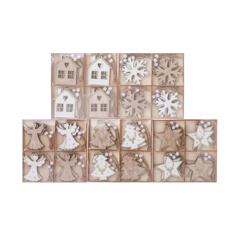 Anhänger Weihnachten in Schachtel 5-fach sortiert 17x2x17cm
