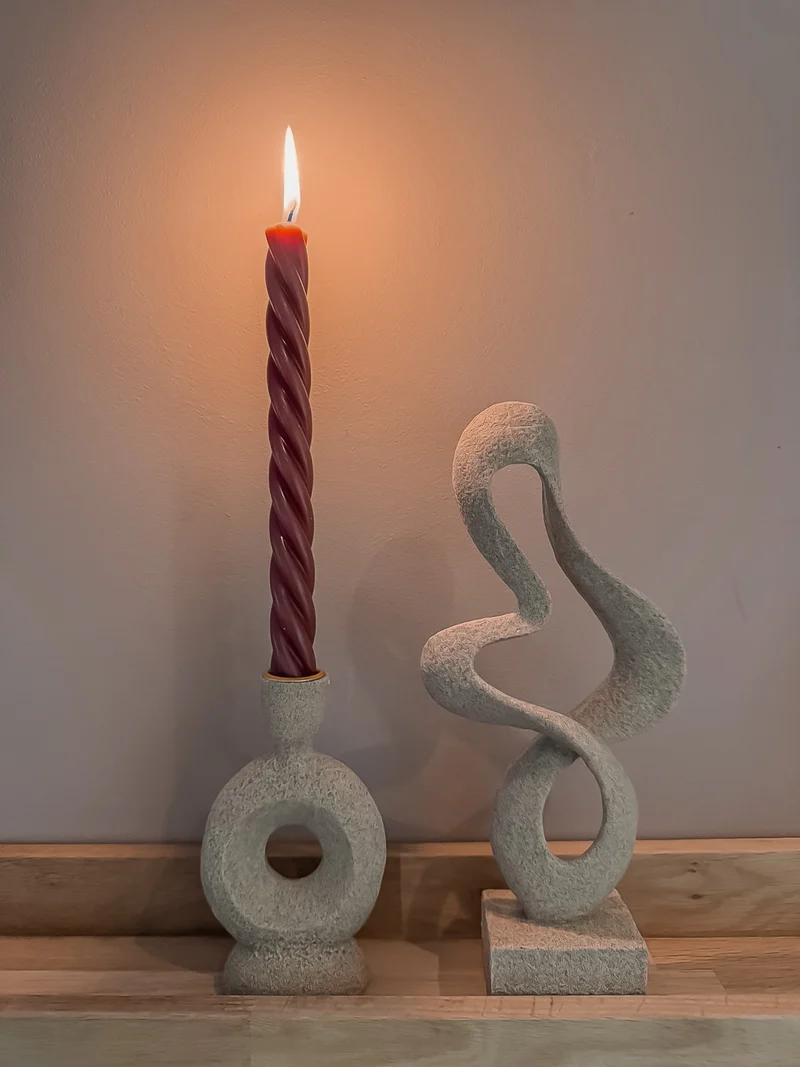 Kerzenständer Polyresin 3-fach sortiert 7,4x5,3x14x3cm