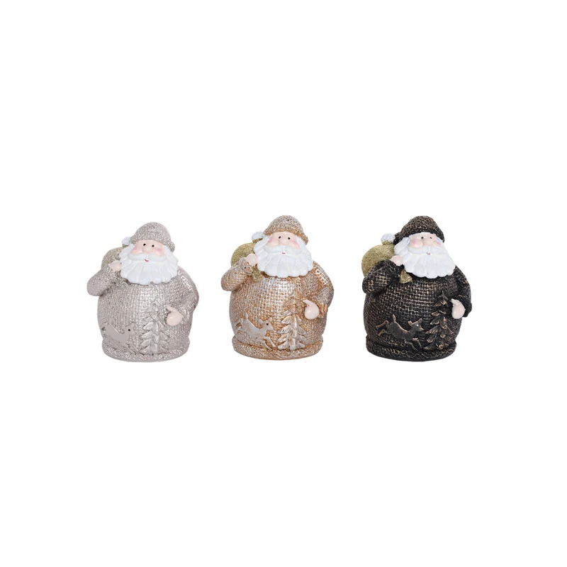 Deko Weihnachtsmann 3-fach sortiert 8x7x9cm