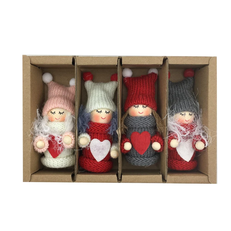 Aufhänger Mädchen in Box 10cm 4er-Set sortiert 17x11x4cm