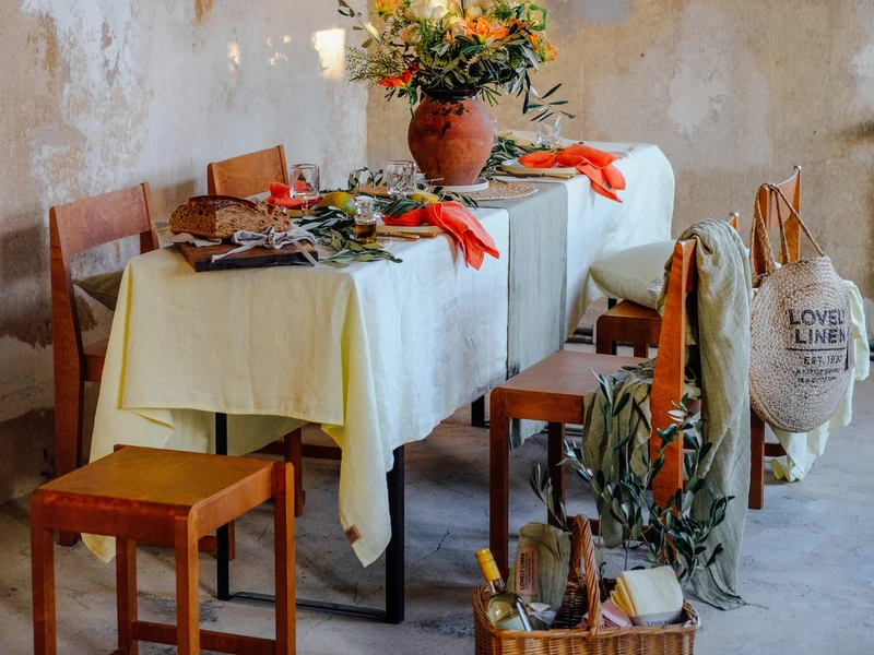 Lovely Linen Lovely Tischdecke lemon sorbet 100x100cm