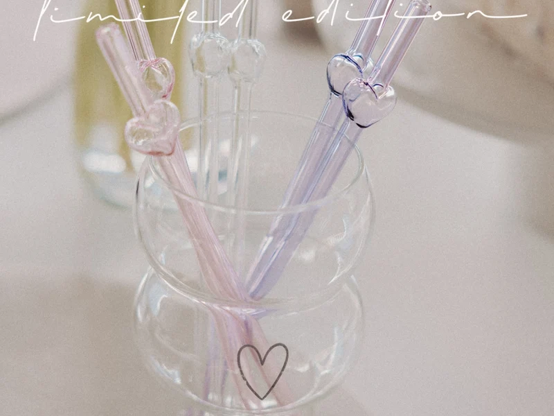 Eulenschnitt Strohhalme Bubble heart rosa 20cm Set 3tlg