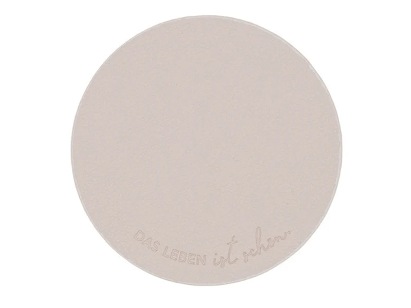 Eulenschnitt Untersetzer Das Leben wendbar creme 11cm Set 2tlg