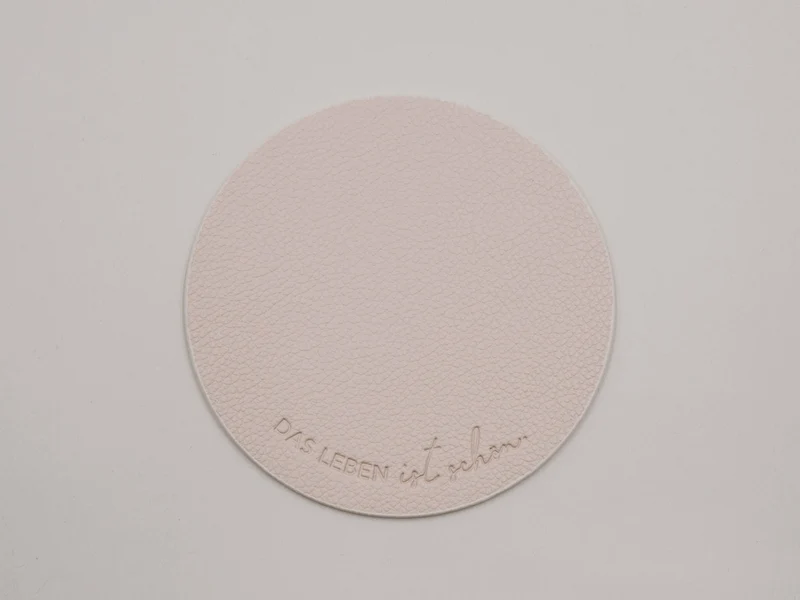 Eulenschnitt Untersetzer Das Leben wendbar creme 11cm Set 2tlg