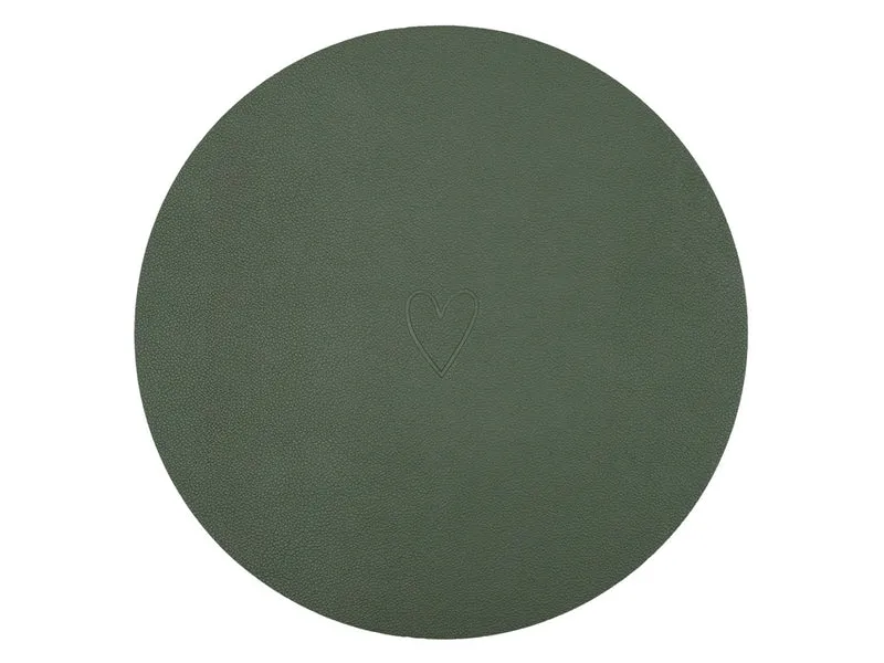 Eulenschnitt Platzset Herz wendbar grün 35cm