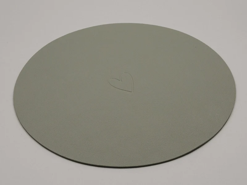 Eulenschnitt Platzset Herz wendbar grün 35cm