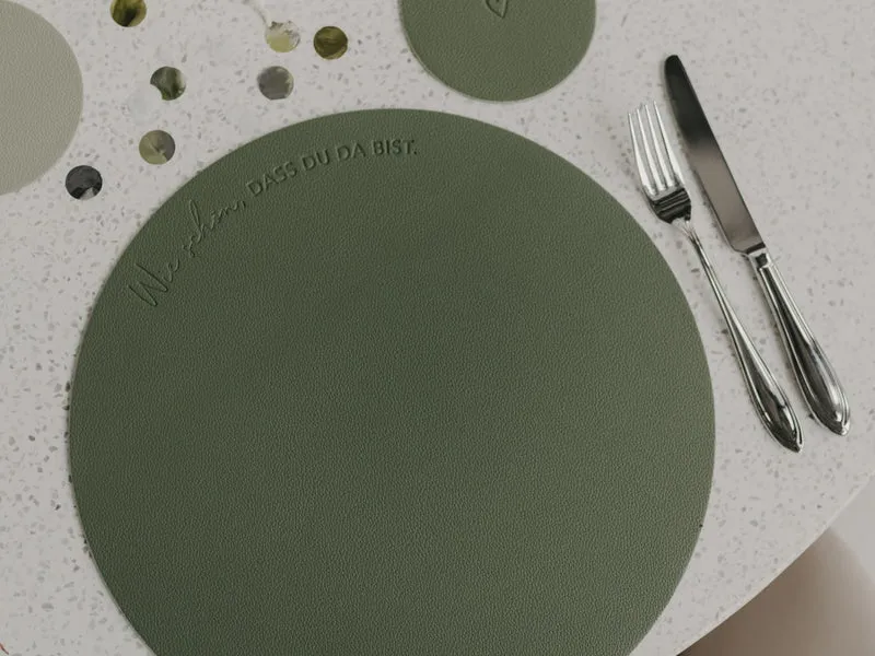 Eulenschnitt Platzset Wie schön wendbar grün 35cm