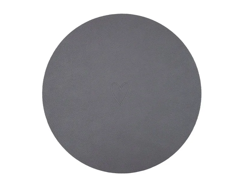 Eulenschnitt Platzset Herz wendbar grau 35cm