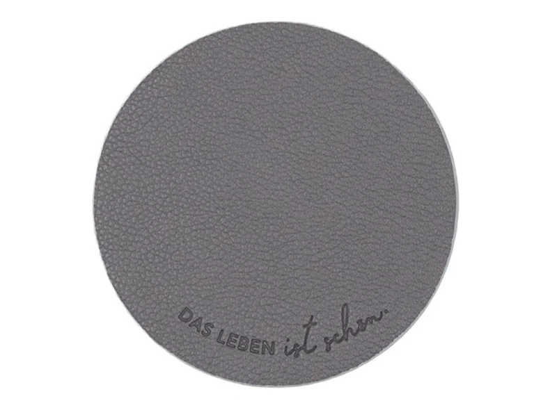 Eulenschnitt Untersetzer Das Leben wendbar grau 11cm Set 2tlg