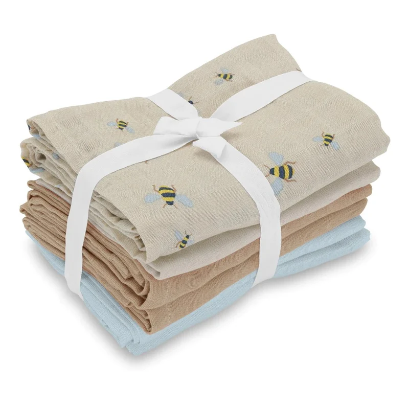 Musselin Spucktücher "Honeybee" 6er Set