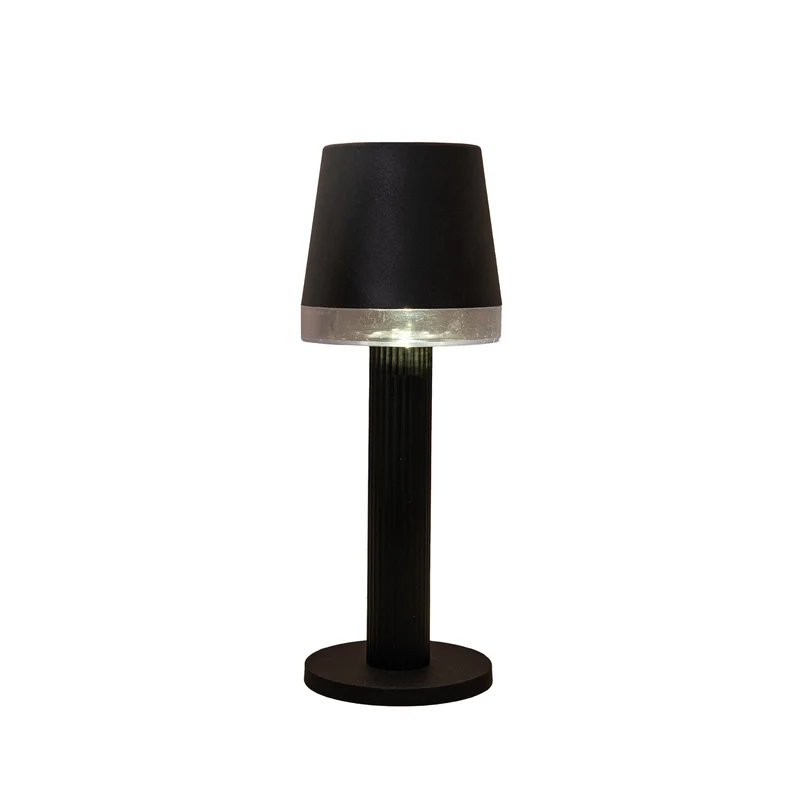 Tischleuchte Solar 1LED 8,5x8,5x21,5cm Schwarz