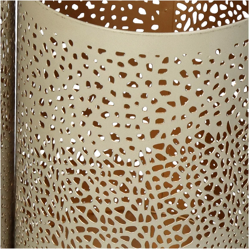 Kerzenhalter Beige Metall 13x13x20cm Set/3